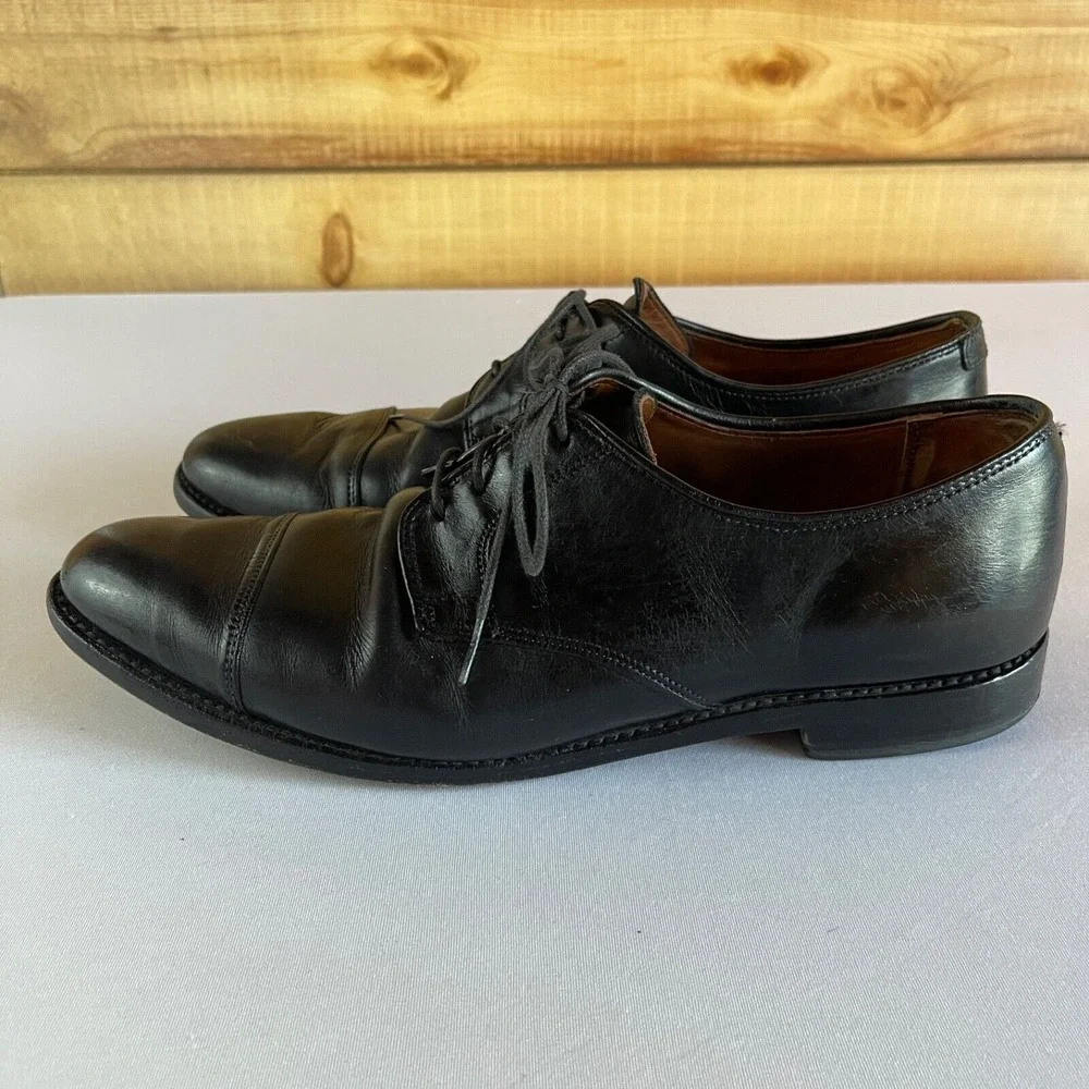 Allen Edmonds Riverside Mens 11 D Black Leather Lace Up Cap Toe Oxford Derby USA